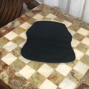 Black Cotton Fold Over Clutch Purse